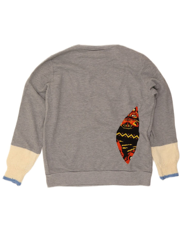 Fila Damen Grafik-Sweatshirt-Pullover UK 16 Large Grau Farbblock