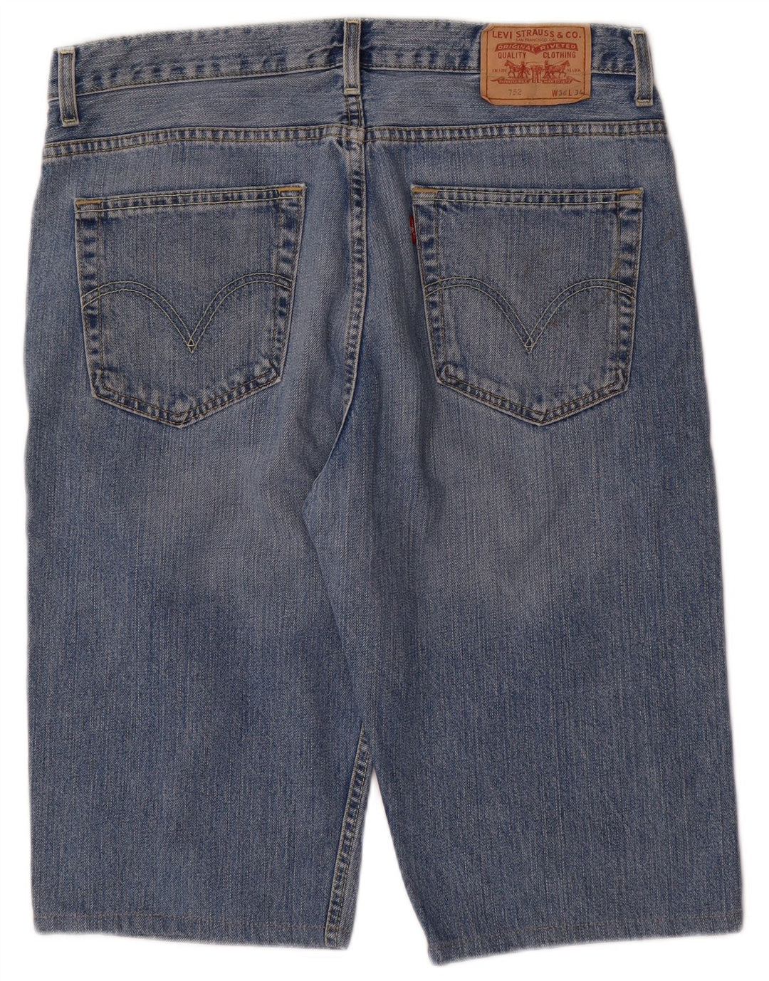 Levi's Herren 752 Denim Shorts W36 Große blaue Baumwolle