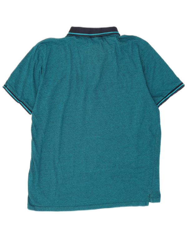 Pierre Cardin Herren-Poloshirt mit normaler Passform, 3XL, blaue Farbblock-Baumwolle