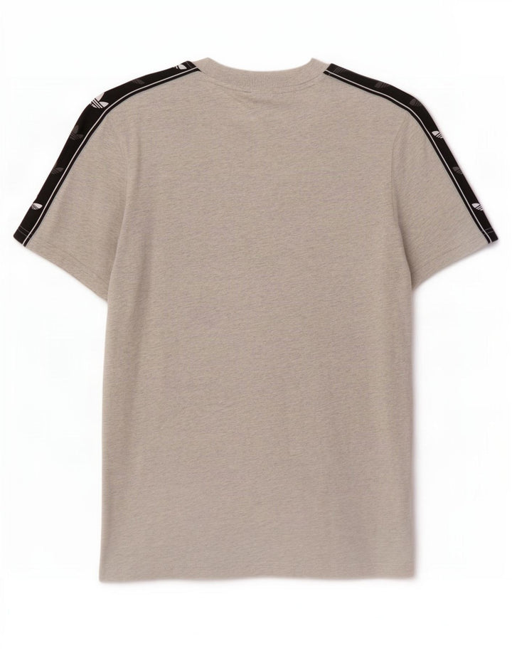 Adidas Herren Grafik T-Shirt Top Mittelgrau Farbblock