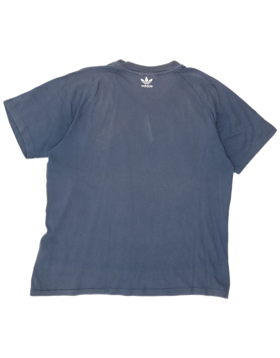 Adidas Herren Grafik-T-Shirt aus mittelblauer Baumwolle