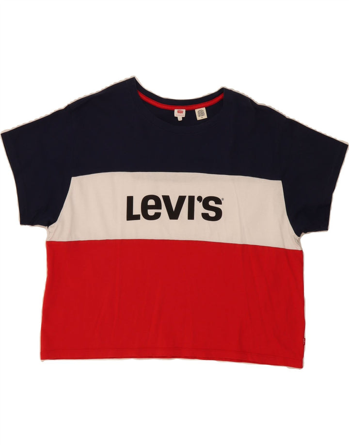 LEVI'S Womens Oversized Graphic T-Shirt Top UK 16 Large Multicoloured Vintage Levi's and Second-Hand Levi's from Messina Hembry 