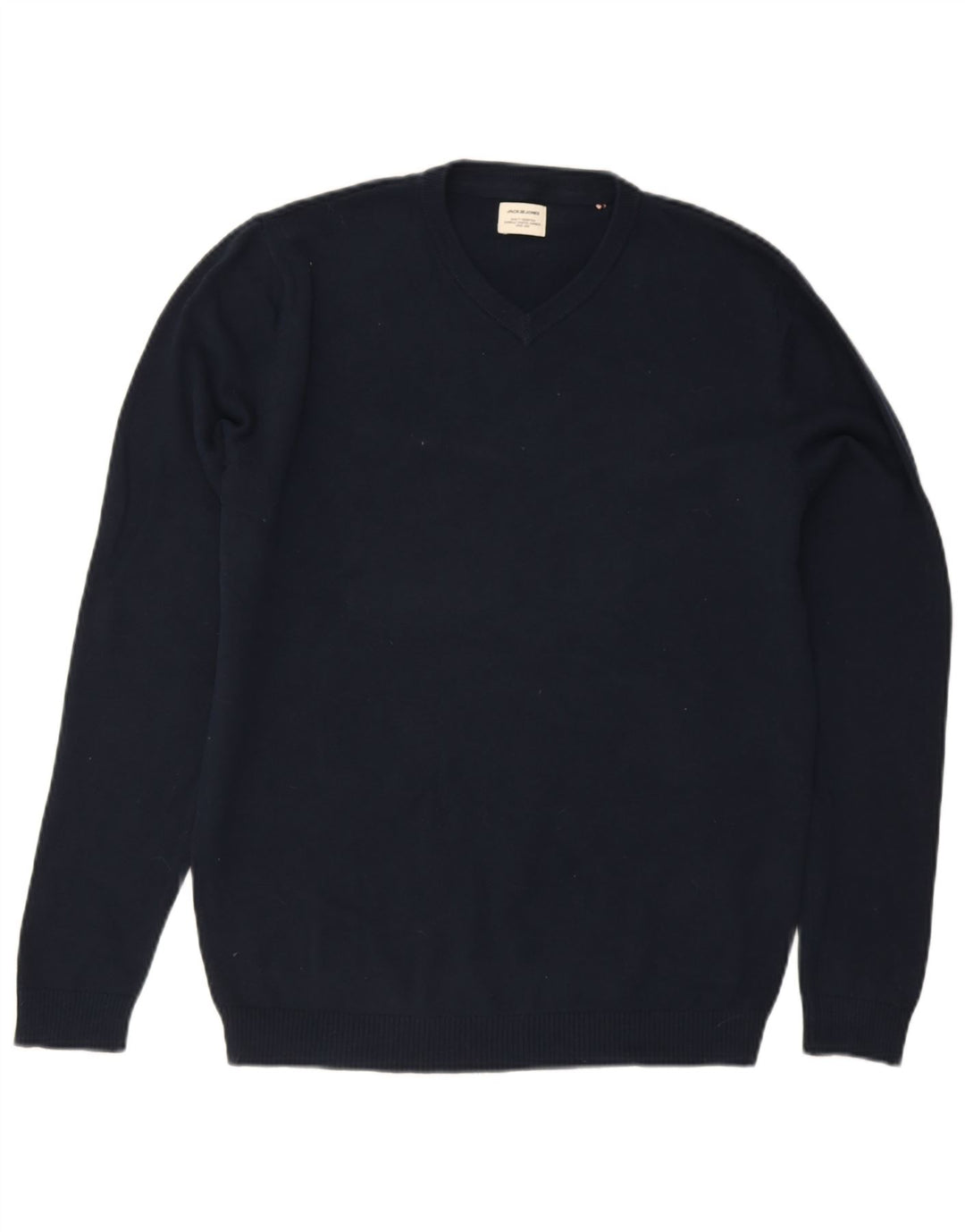 Jack & Jones Herren-Pullover mit V-Ausschnitt, Größe S, marineblaue Baumwolle