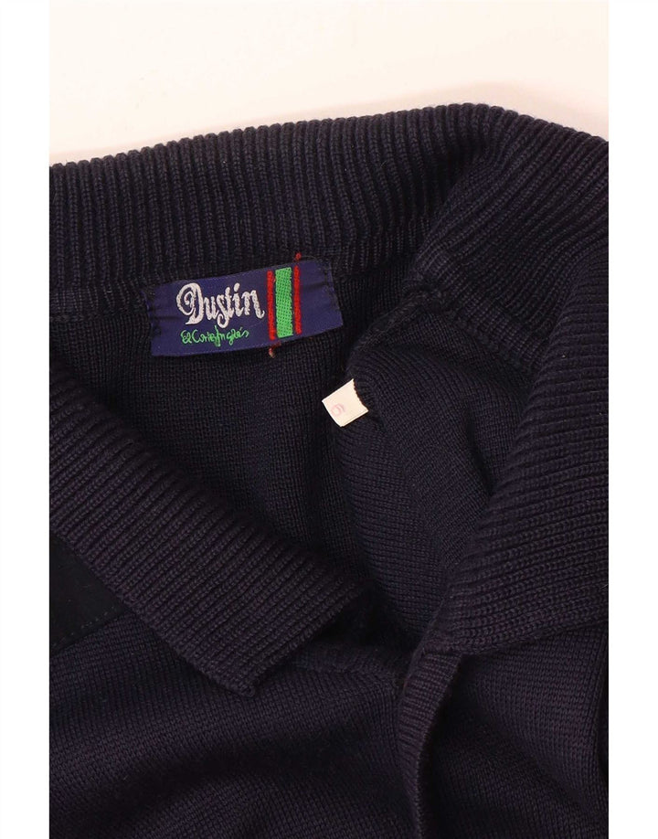 Vintage Herren Cardigan Pullover Groß Marineblau