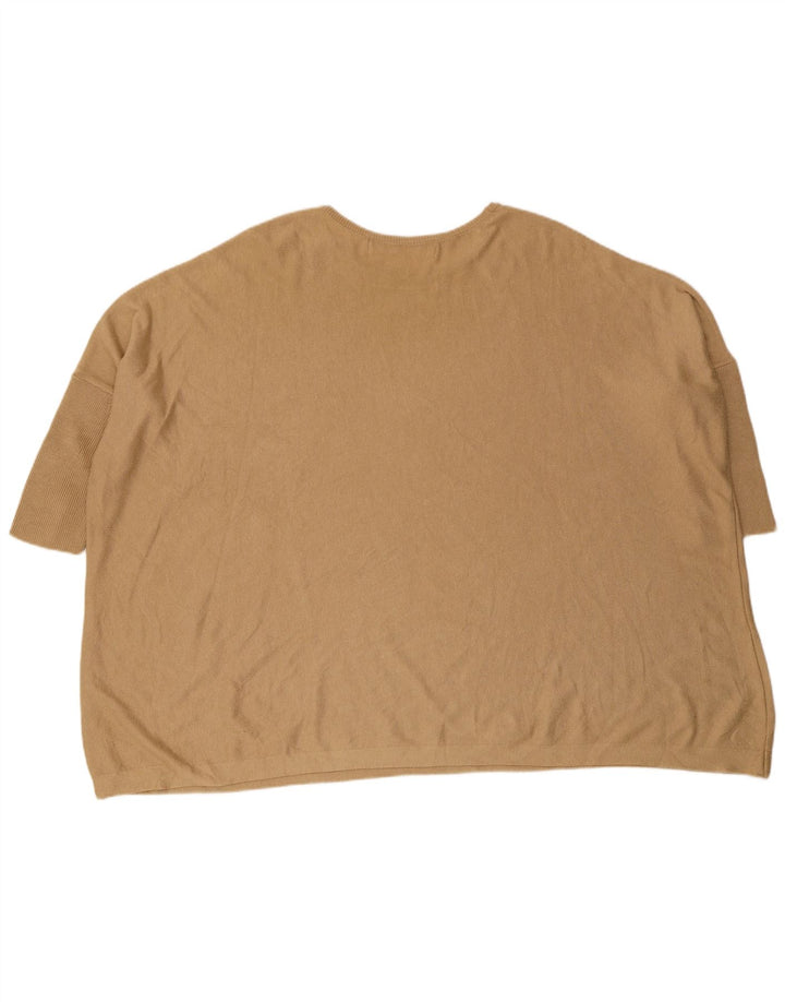 Kurzärmliger Damen-Pullover mit Rundhalsausschnitt von Zara, Gr. 14, Mittelbeige