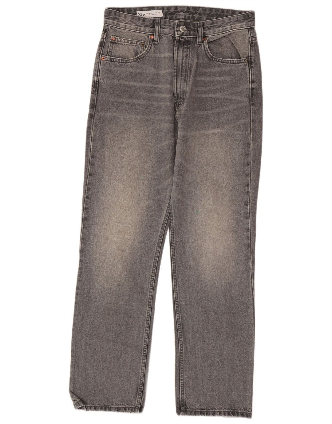 Zara Damen Straight Jeans EU 40 Medium W30 L29 Grau