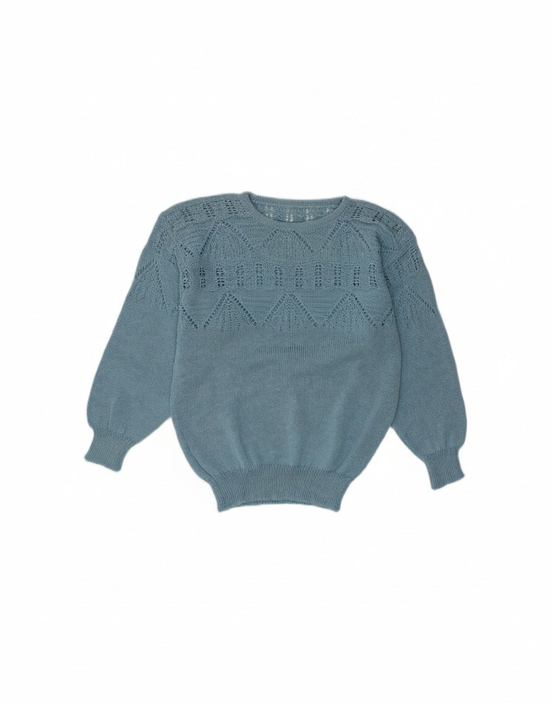 VINTAGE Womens Crew Neck Jumper Sweater UK 12 Medium Blue