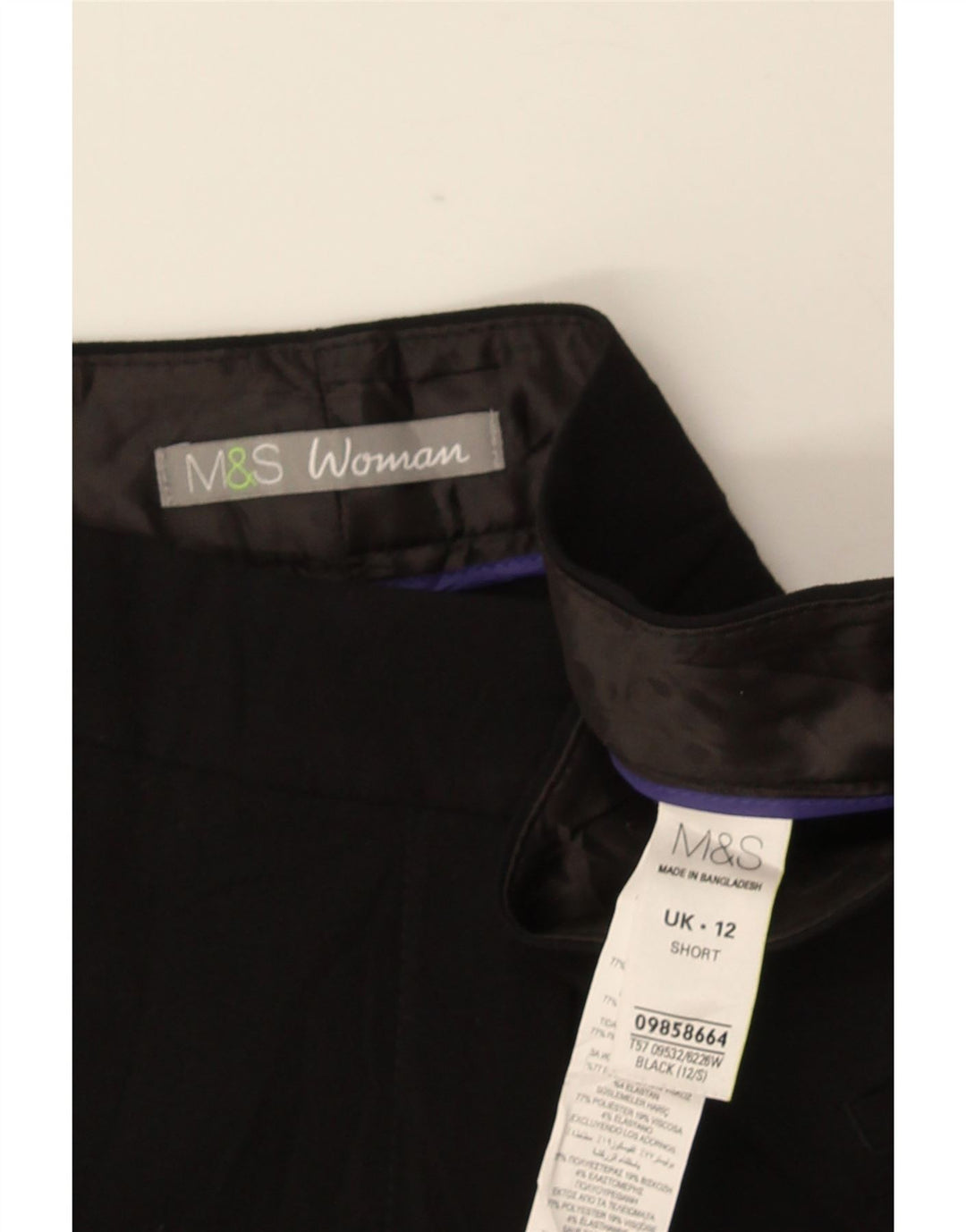 MARKS & SPENCER Damen-Kurzhose UK 12 Medium W32 L27 Schwarz