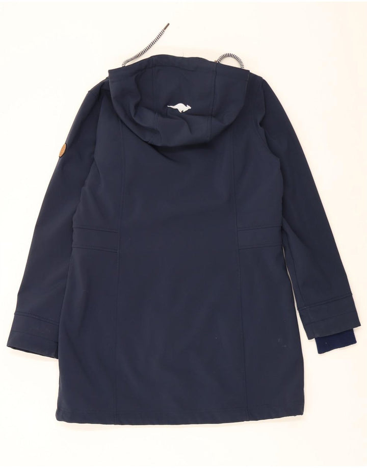 KANGAROOS Womens Graphic Hooded Windbreaker Coat UK 12 Medium  Navy Blue Vintage Kangaroos and Second-Hand Kangaroos from Messina Hembry 