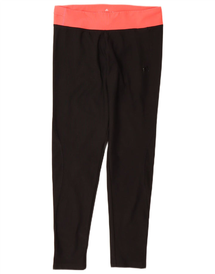 ADIDAS Damen Climalite Leggings UK 8/10 Small Schwarz Colourblock