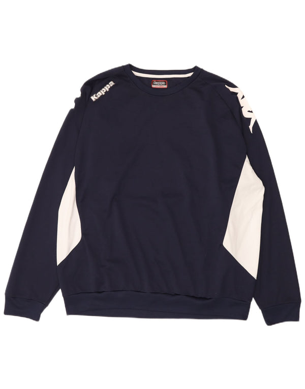 Kappa Herren Sweatshirt Pullover 3XL Marineblau Farbblock