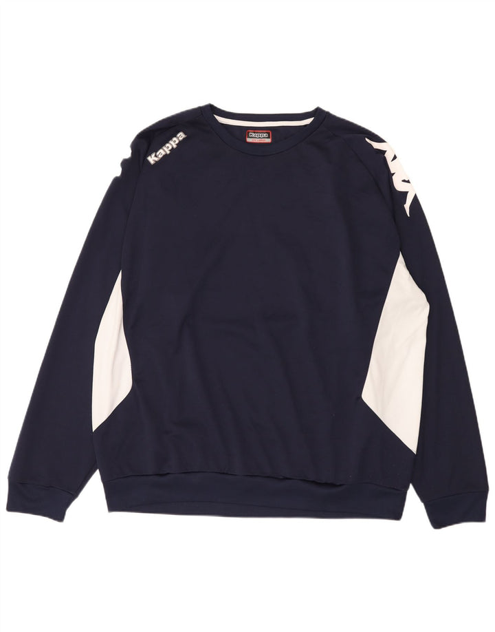 Kappa Herren Sweatshirt Pullover 3XL Marineblau Farbblock