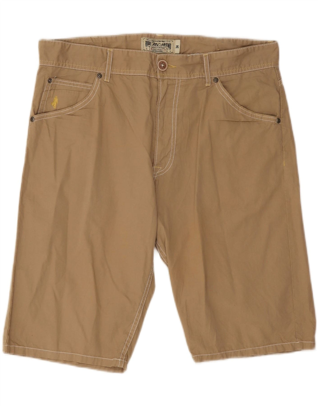 Marlboro Classics Herren-Freizeitshorts W34 Large Beige Baumwolle