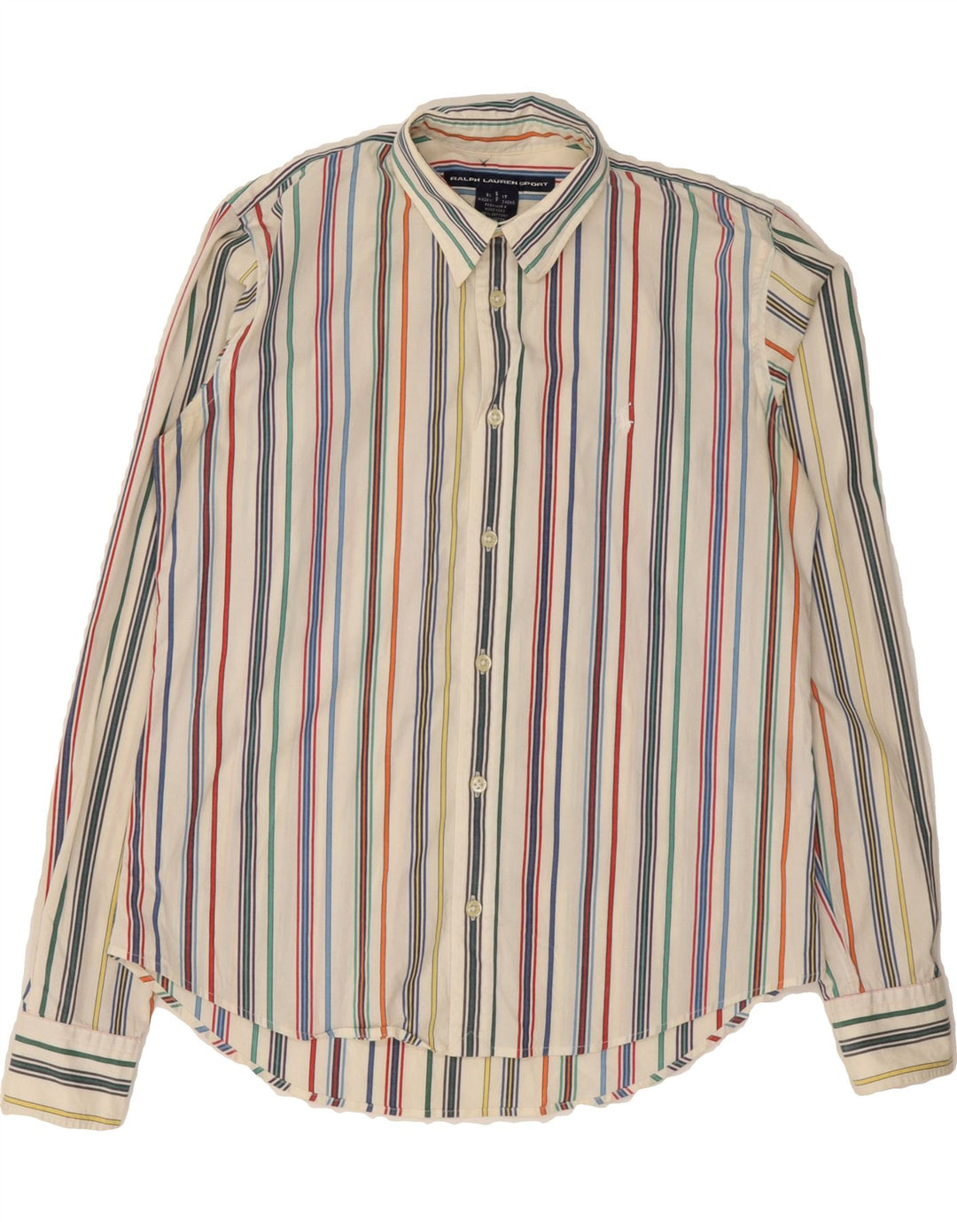 RALPH LAUREN Boys Shirt 15-16 Years Small Multicoloured Striped Cotton Vintage Ralph Lauren and Second-Hand Ralph Lauren from Messina Hembry 