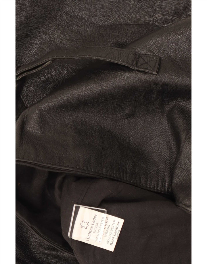 Vintage Herren Lederweste Groß Schwarz