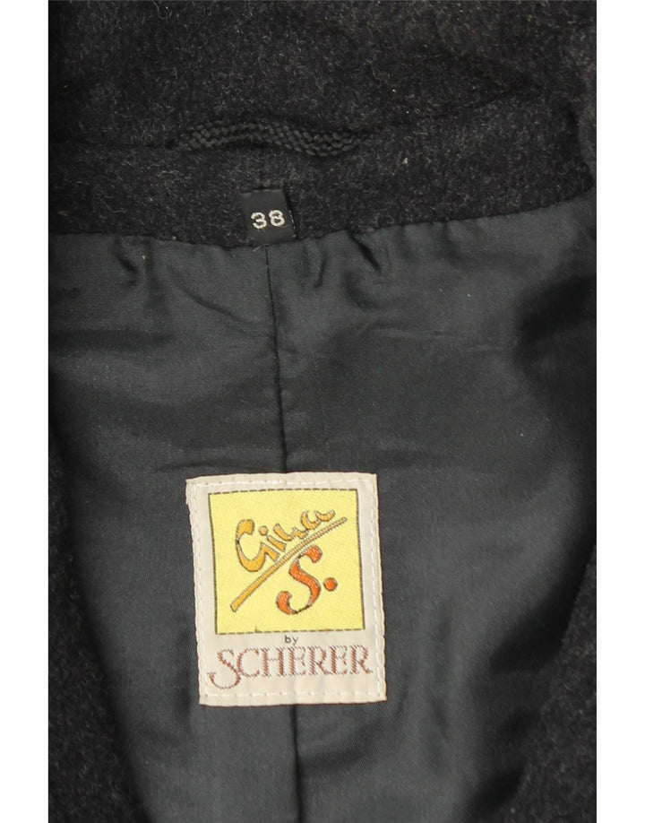 SCHERER Damen-Parkajacke in Übergröße mit Kapuze, EU 38, mittelgraue Wolle