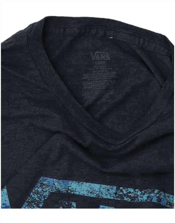 VANS Herren-T-Shirt mit Grafik, Größe L, Marineblau