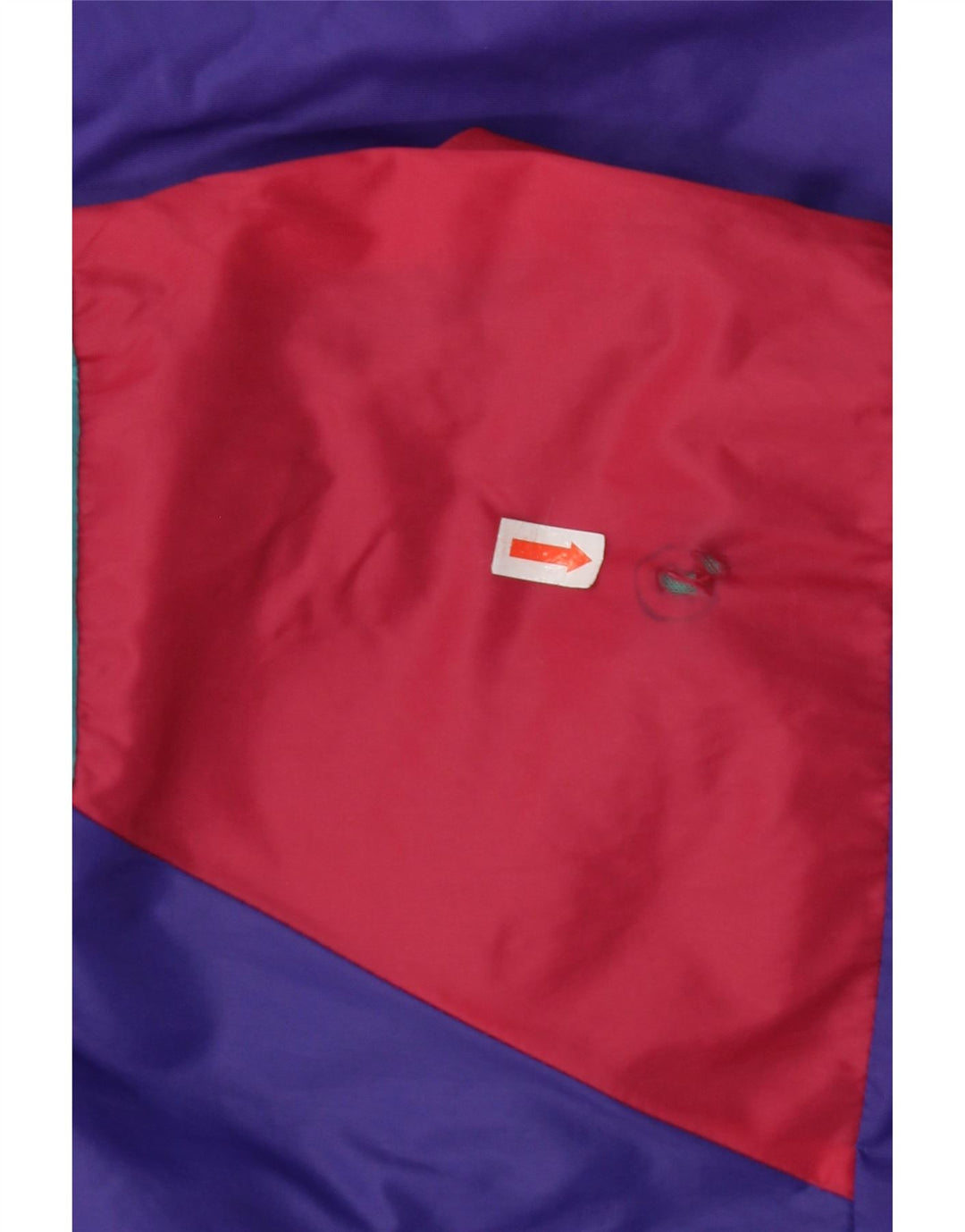 VINTAGE Herren Loose Fit Kapuzen-Anorakjacke UK 36 Klein Lila Farbblock