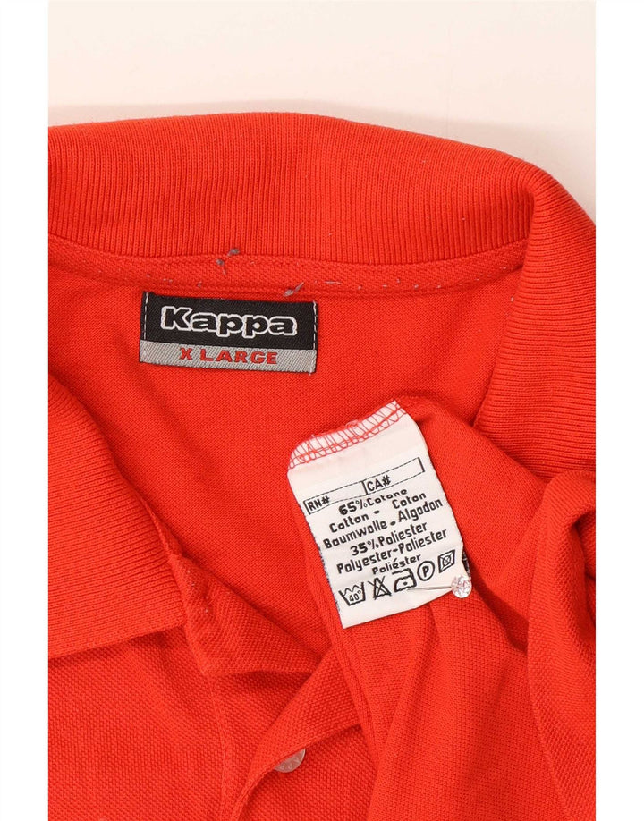 Kappa Herren Grafik-Poloshirt XL aus roter Baumwolle