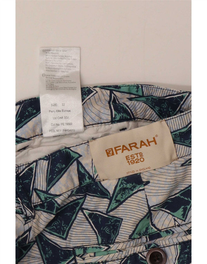 Farah Herren-Chinoshorts W32, mittelgroß, mehrfarbig, geometrisch, Baumwolle