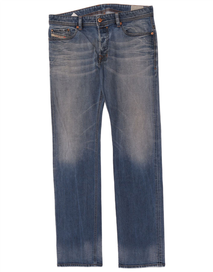 Diesel Herren Straight Jeans W33 L34 Blaue Baumwolle