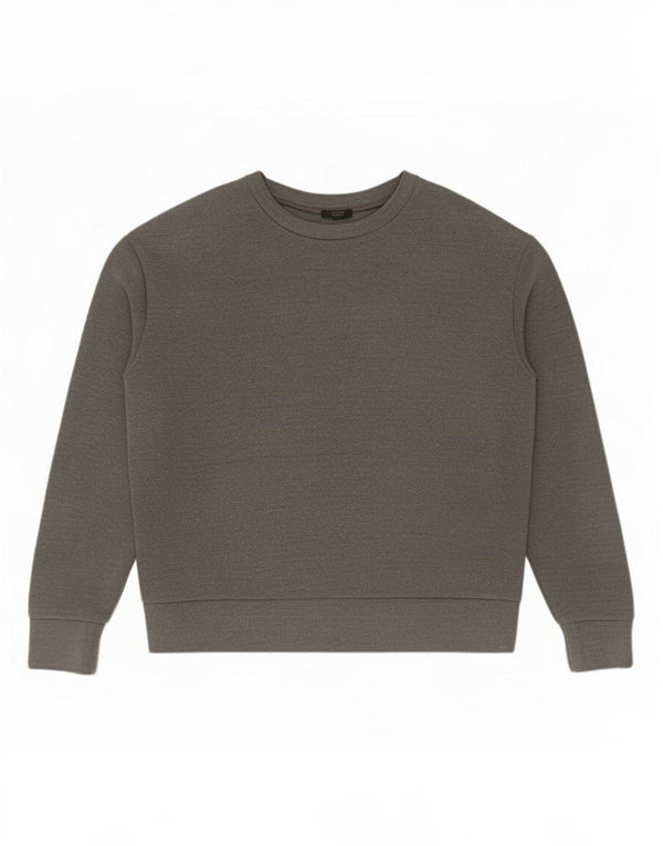 Cos Herren-Sweatshirt-Pullover aus mittelgrau meliertem Polyester