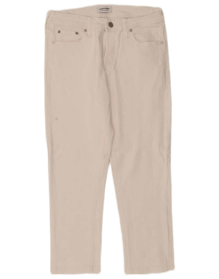 Jack & Jones Herren Slim Jeans W30 L26 Weiße Baumwolle