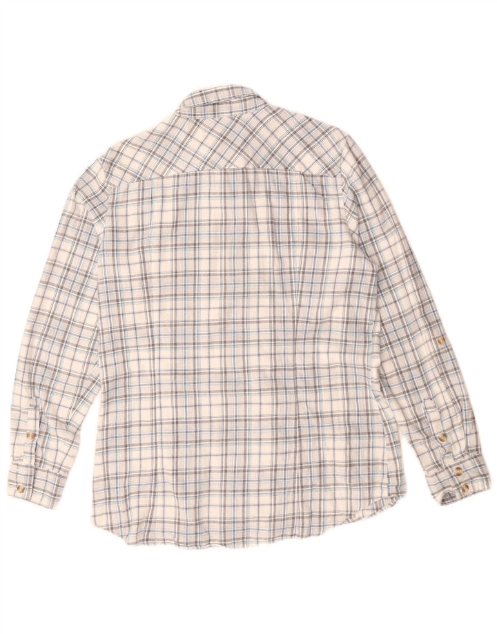EDDIE BAUER Damenhemd UK 16 Große grau karierte Baumwolle