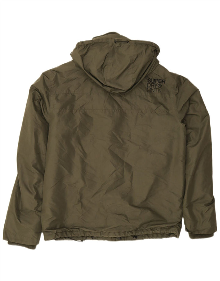 Superdry Herren-Windbreakerjacke mit Kapuze, UK 38, mittleres Khaki