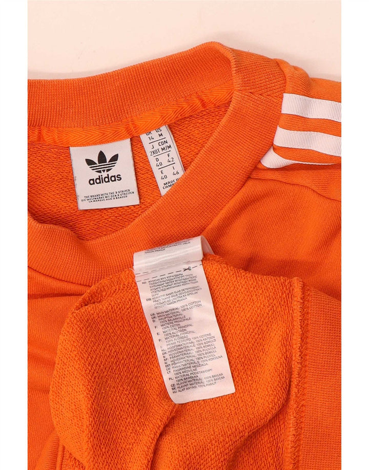 Adidas Damen Sweatshirt Pullover UK 14 Medium Orange Baumwolle