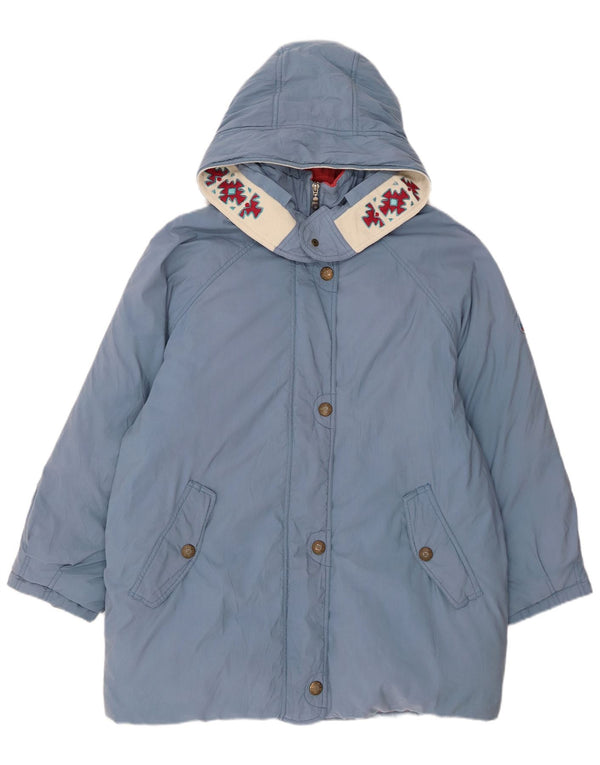 Diadora Wattierter Damenmantel mit Kapuze, UK 10, kleines blaues Nylon