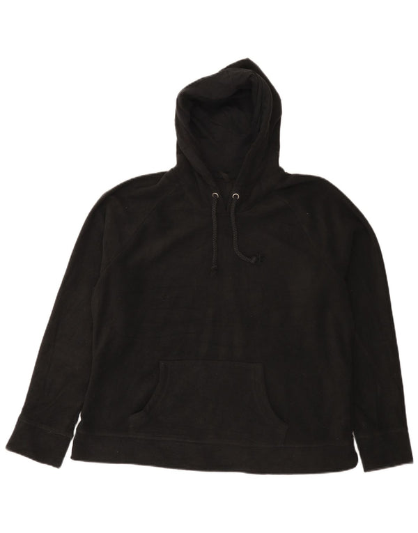 Marks & Spencer Damen-Fleecepullover mit Kapuze, UK 16, Größe L, Schwarz, Polyester