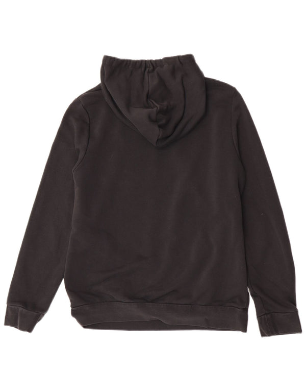 Adidas Damen Graphic Hoodie Pullover UK 12/14 Mittelschwarze Baumwolle