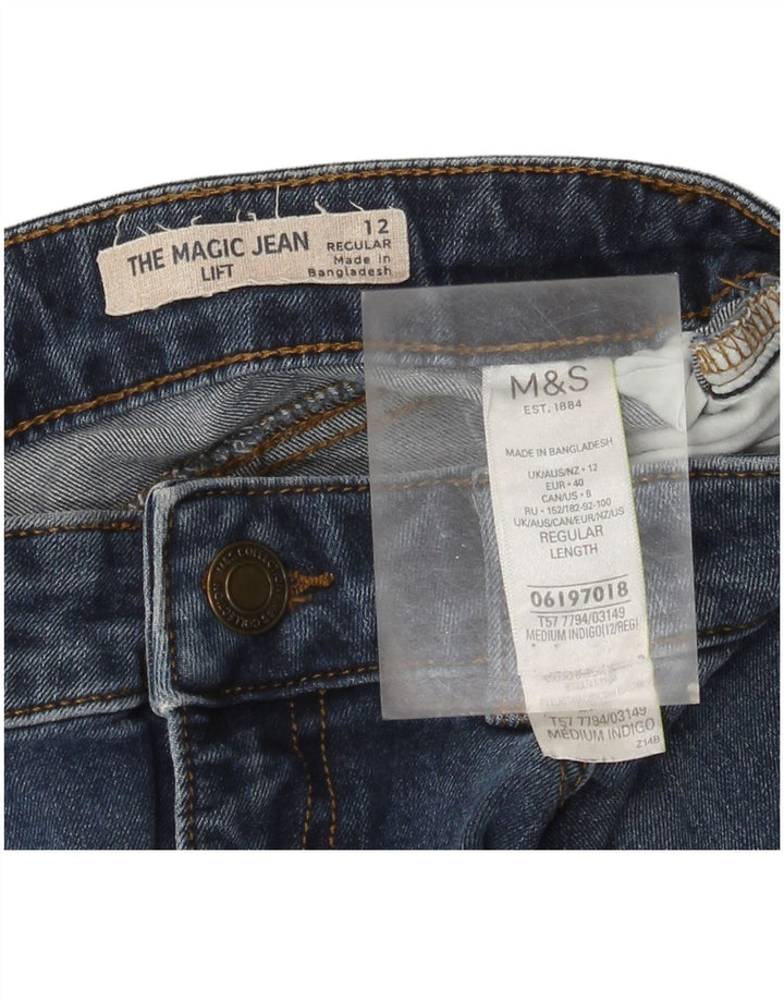 Marks & Spencer Damen Regular Slim Jeans UK 12 Medium W30 L28 Blaue Baumwolle