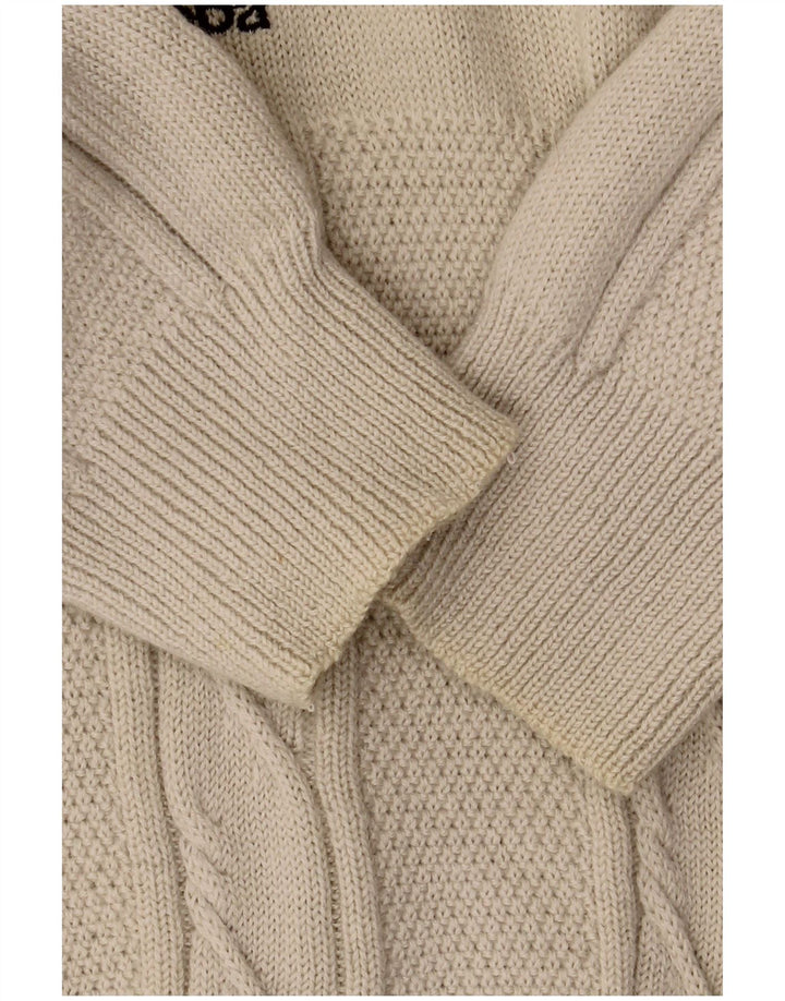 KAPPA Herren Pullover mit grafischem Rundhalsausschnitt, Größe L, Beige