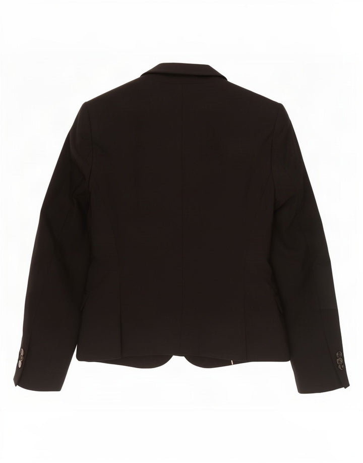 Zara Damen 1-Knopf-Blazerjacke UK 12 Mittelschwarzes Polyester
