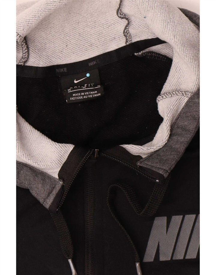 Nike Herren Dri Fit Graphic Zip Hoodie Pullover Mittelschwarz Farbblock