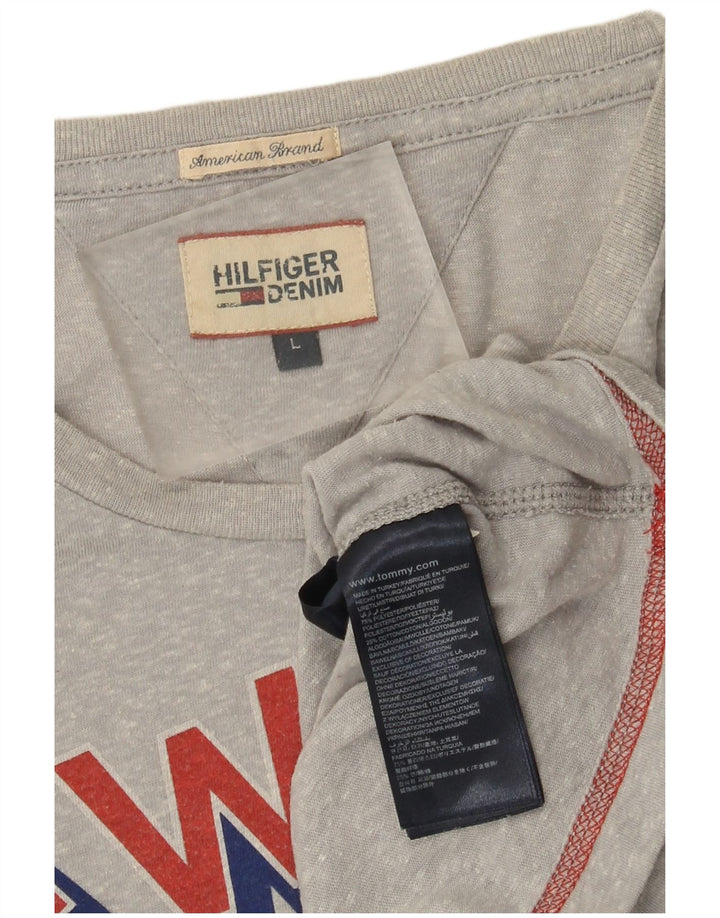 Tommy Hilfiger Herren-T-Shirt mit Grafik, groß, grau meliert, Polyester