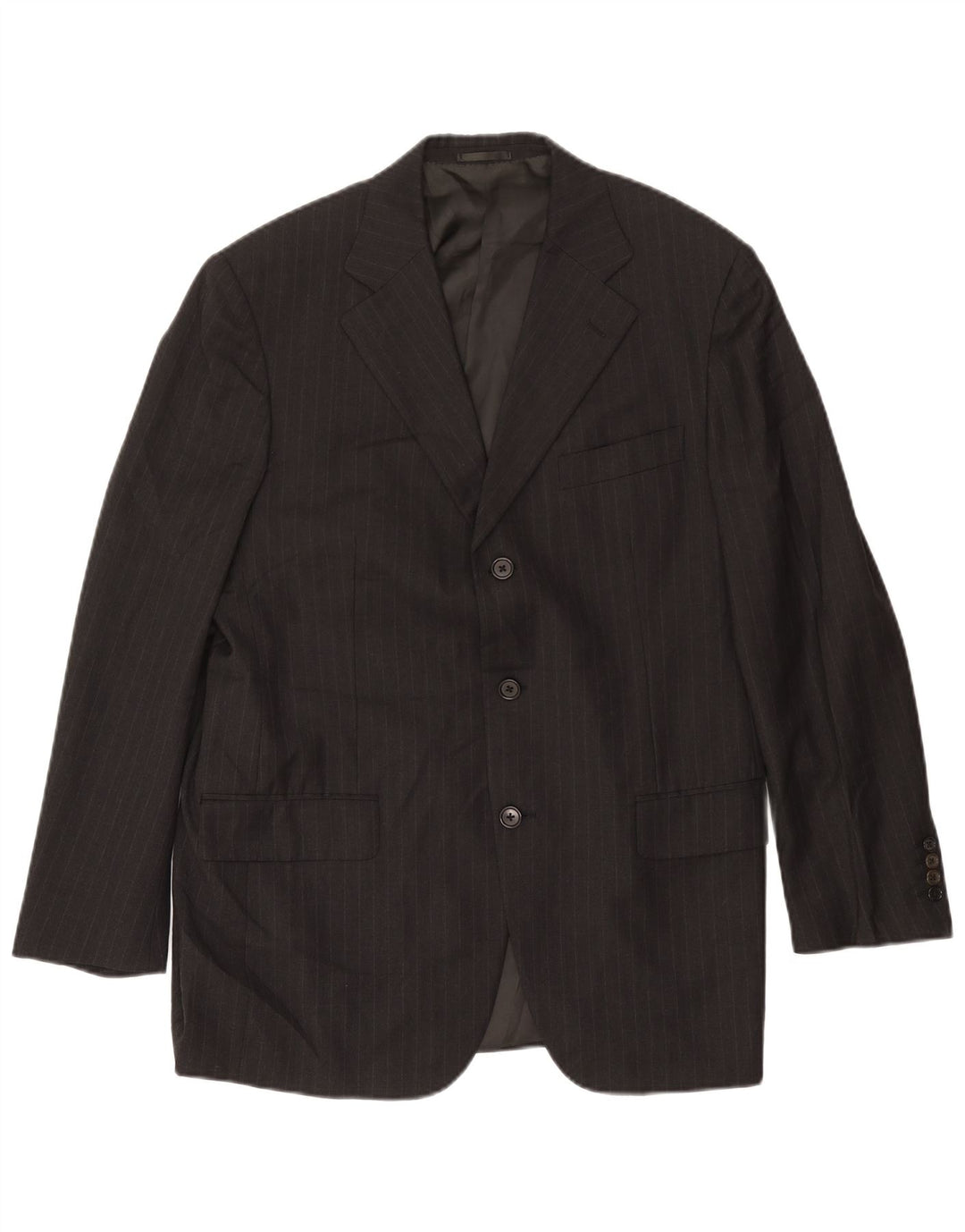 Burberry Herren-Blazer mit 3 Knöpfen, Größe 50, mittelgraue Nadelstreifenwolle