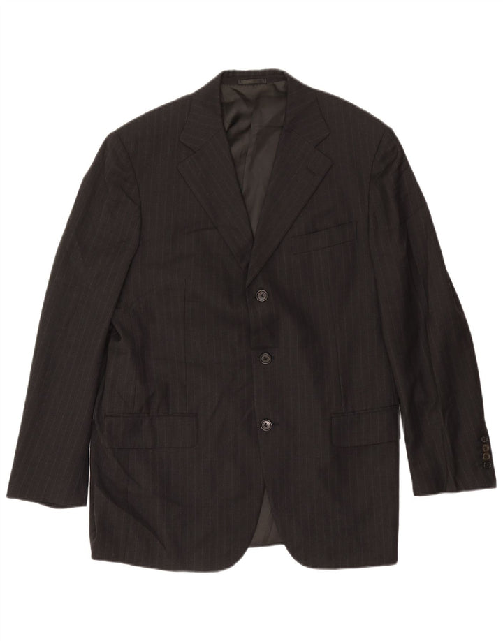 Burberry Herren-Blazer mit 3 Knöpfen, Größe 50, mittelgraue Nadelstreifenwolle