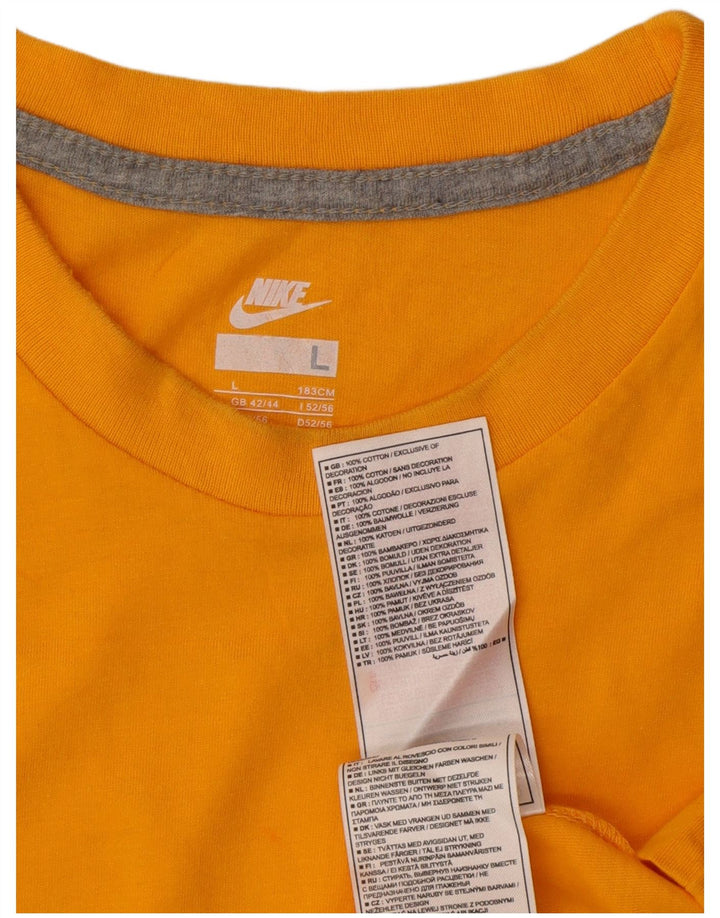 Nike Herren T-Shirt Top UK 42/44 Large Orange Baumwolle