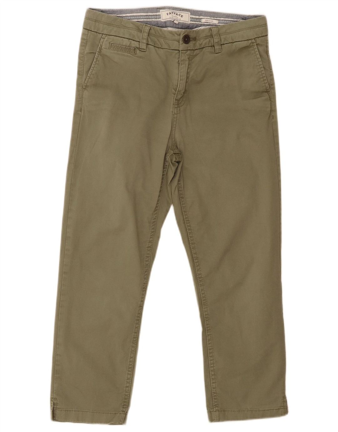 Fat Face Slim Capri-Hose für Damen, UK 12, M, W30, L23, Grün, Baumwolle