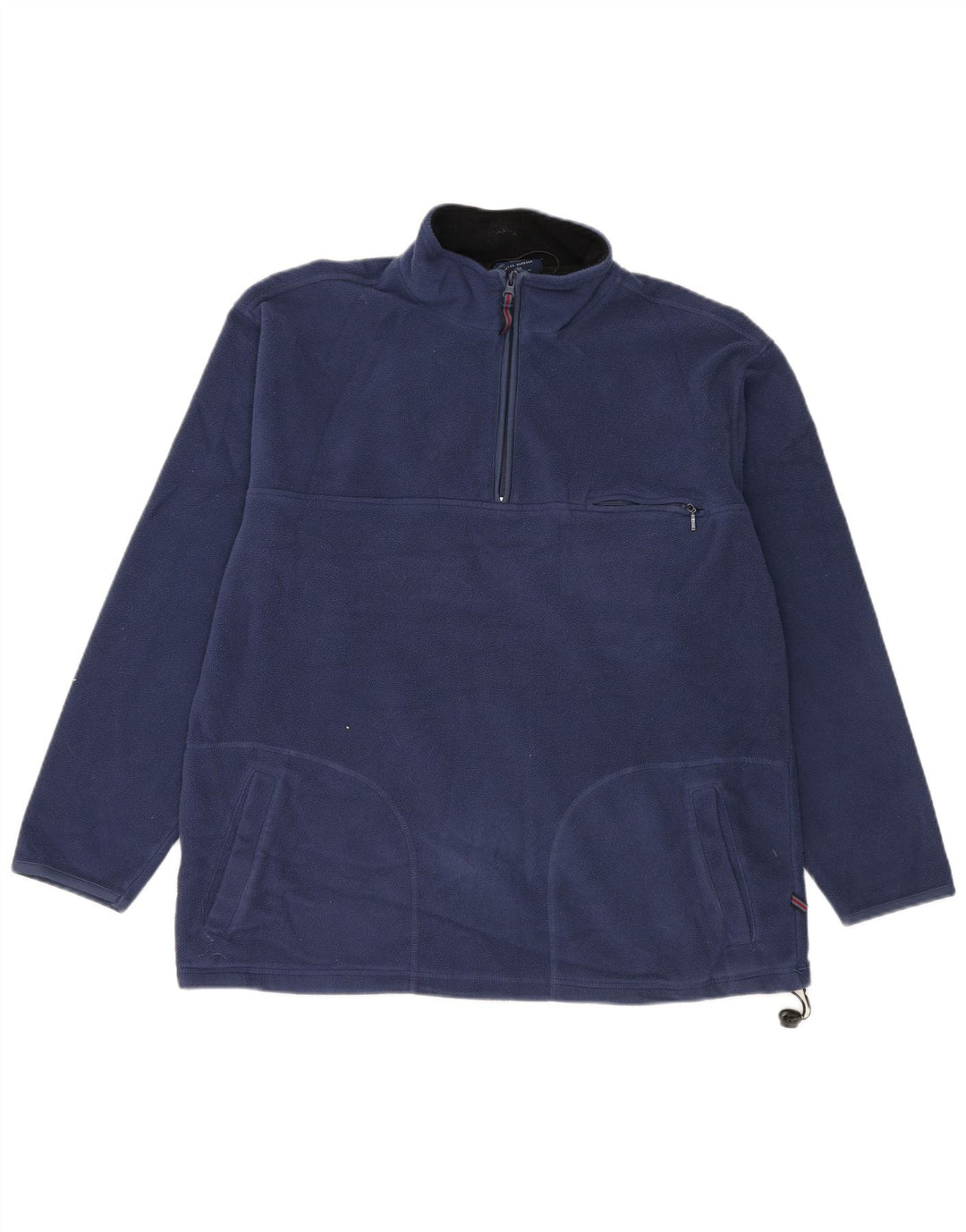 Marks & Spencer Herren-Fleecepullover „Harbor“ in Blau mit Reißverschluss und Kragen in mittlerem Marineblau