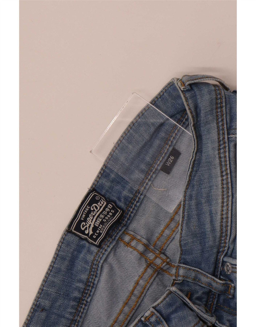 Superdry Damen Distressed Denim Shorts W26 Small Blau