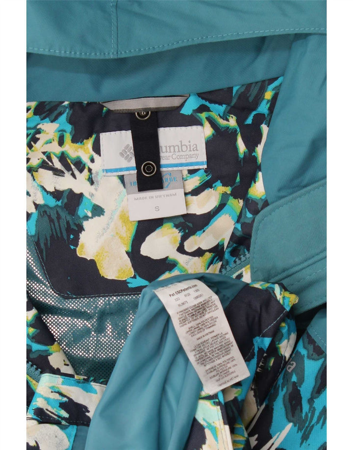Columbia Damen-Windbreakerjacke mit Kapuze, UK 10, Größe S, blau, geblümt, Polyester