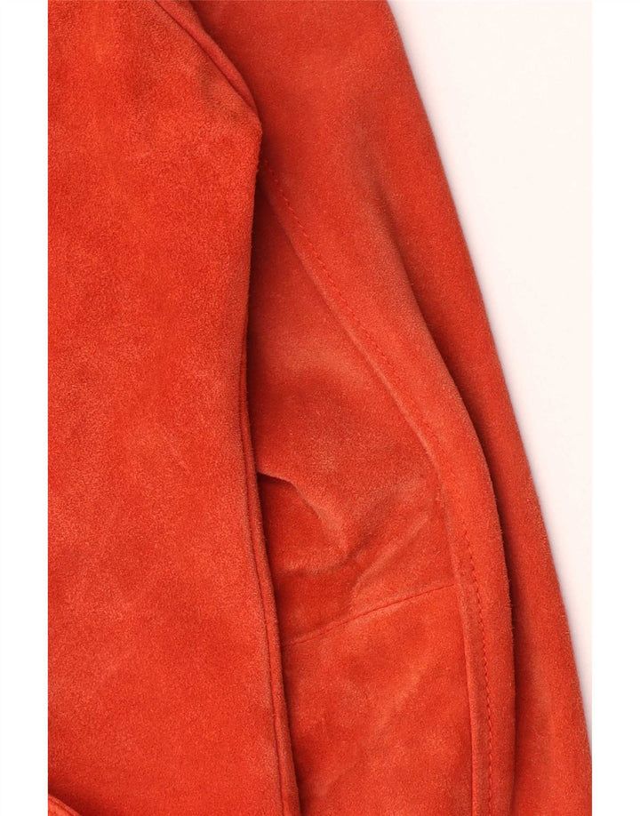 Topshop Damen-Bikerjacke aus Wildleder, Gr. 16, großes rosafarbenes Leder