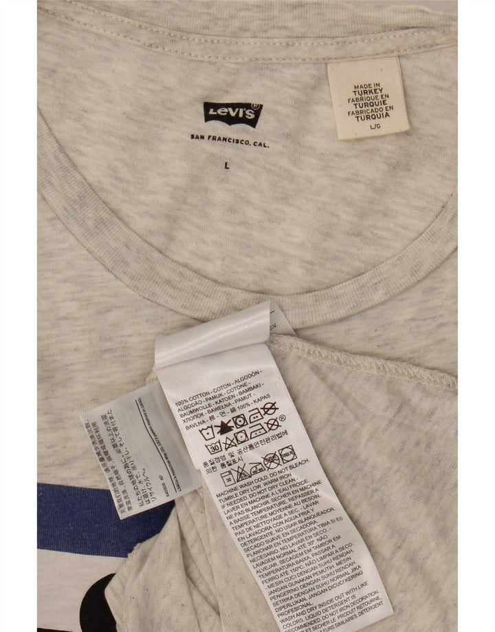 Levi's Herren-T-Shirt mit Grafik, Größe L, aus grauer Baumwolle