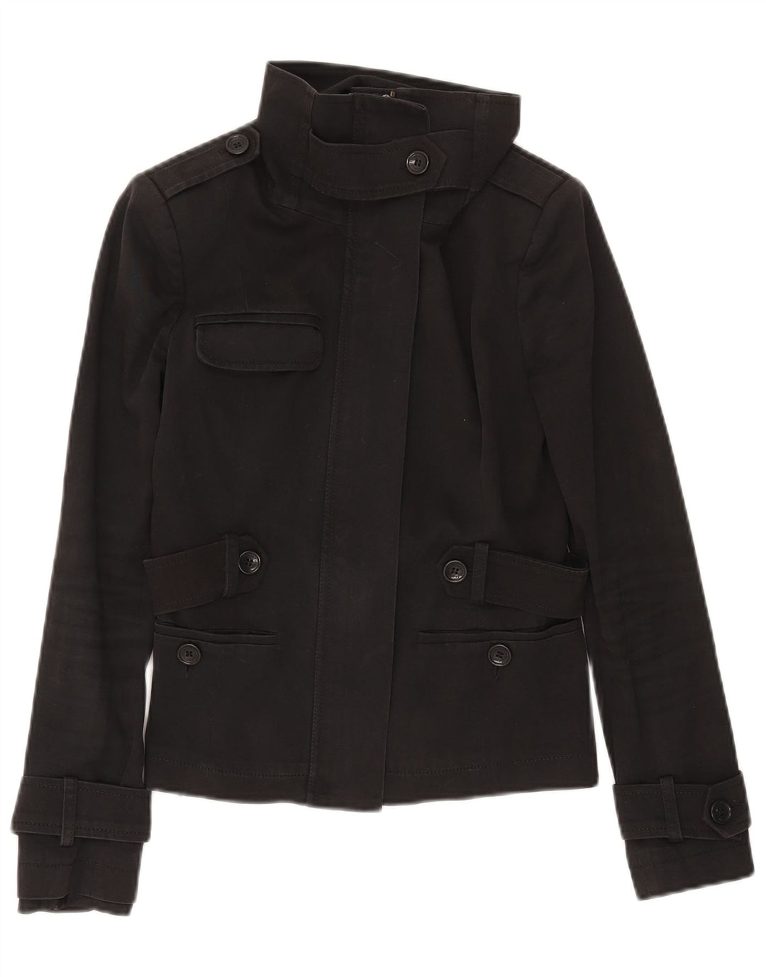 Patrizia Pepe Damen Militärjacke IT 42 Mittelschwarze Baumwolle