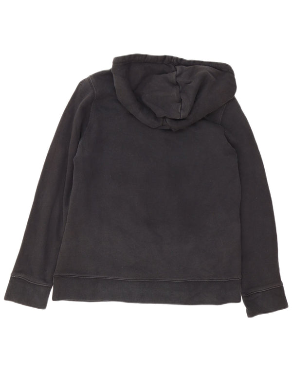 Adidas Womens Graphic Oversized Hoodie Pullover UK 10 Small Schwarze Baumwolle