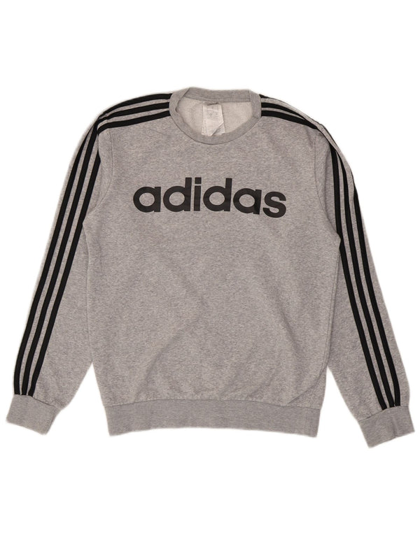 Adidas Herren Grafik-Sweatshirt-Pullover, klein, graue Baumwolle